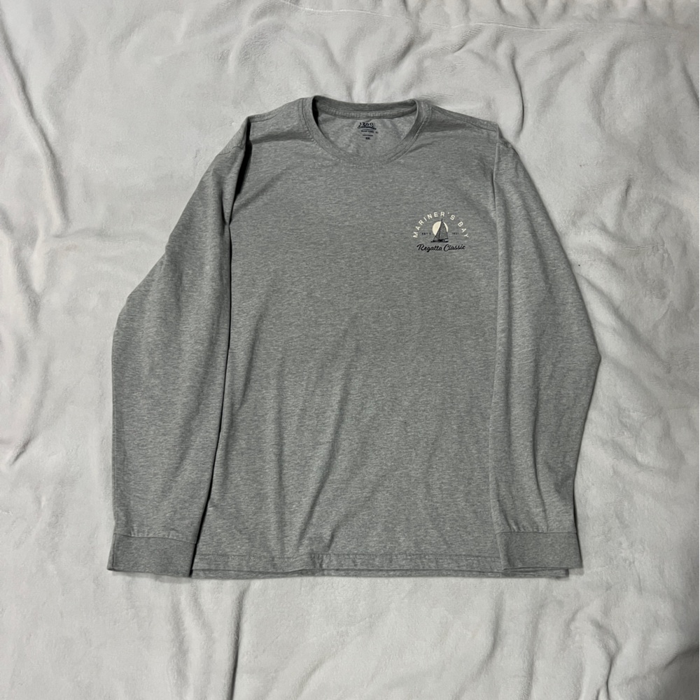 Izod Saltwater Gray Long Sleeve Men's Shirt